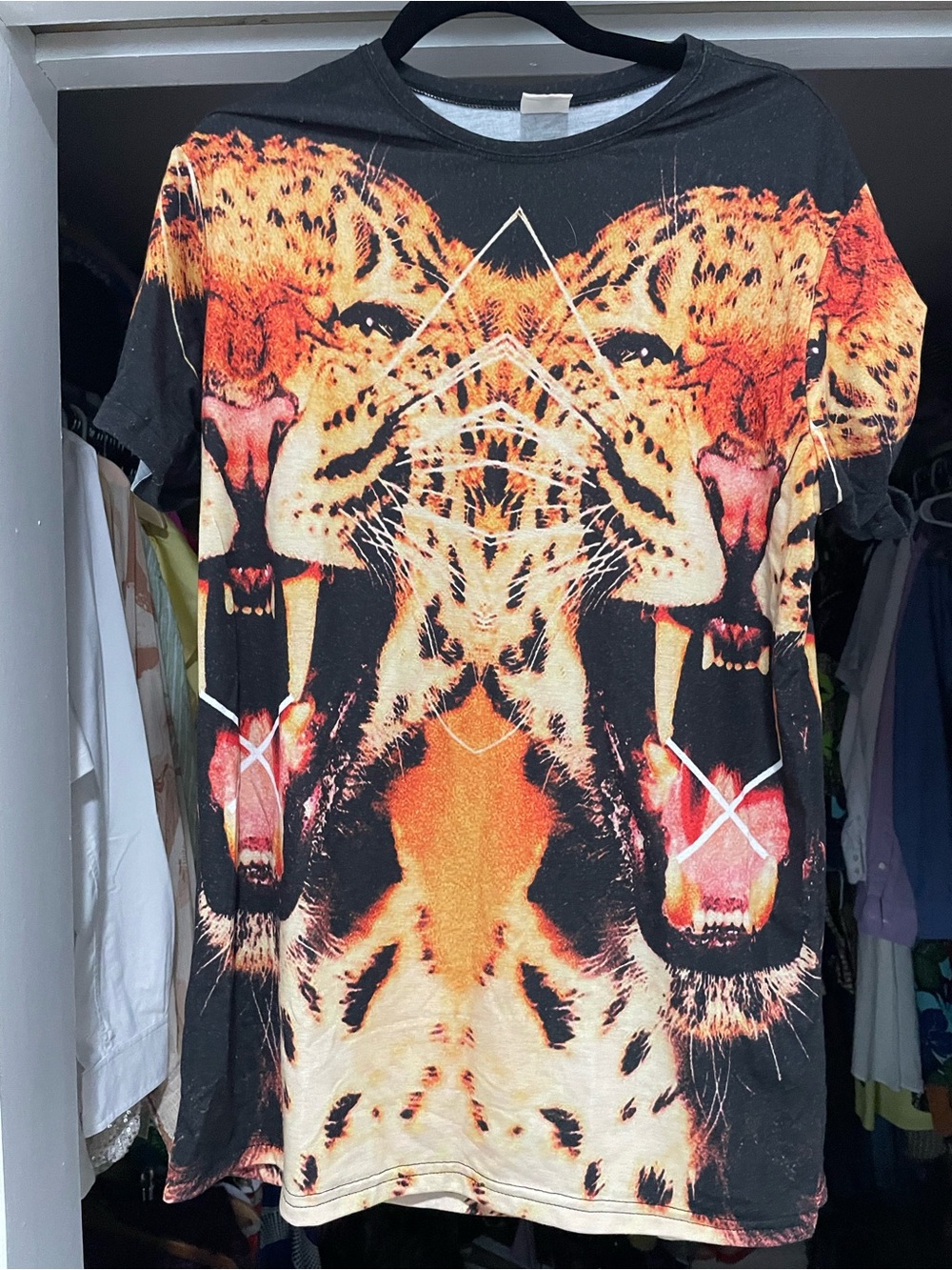 Graphic Tiger Face Tee - Black & Orange
